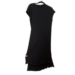 Eileen Fisher Women's Black Tencel Stretch Ribbed Mock Neckline Dress Size M